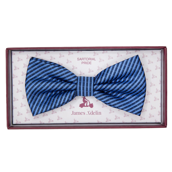 James Adelin Luxury Diagonal Textured Twill Weave Bow Tie in Blue/Navy