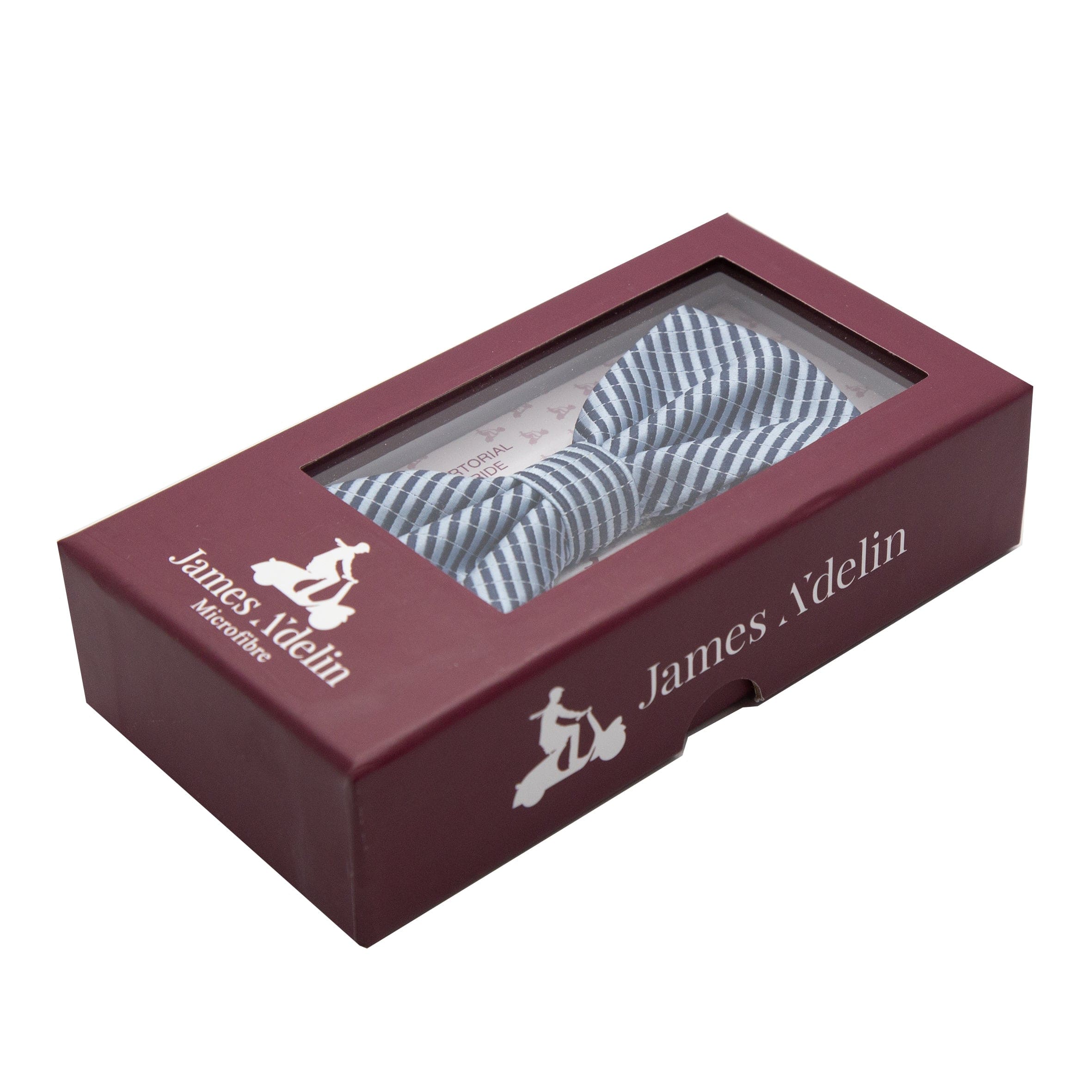 James Adelin Luxury Diagonal Textured Twill Weave Bow Tie in Sky/Navy
