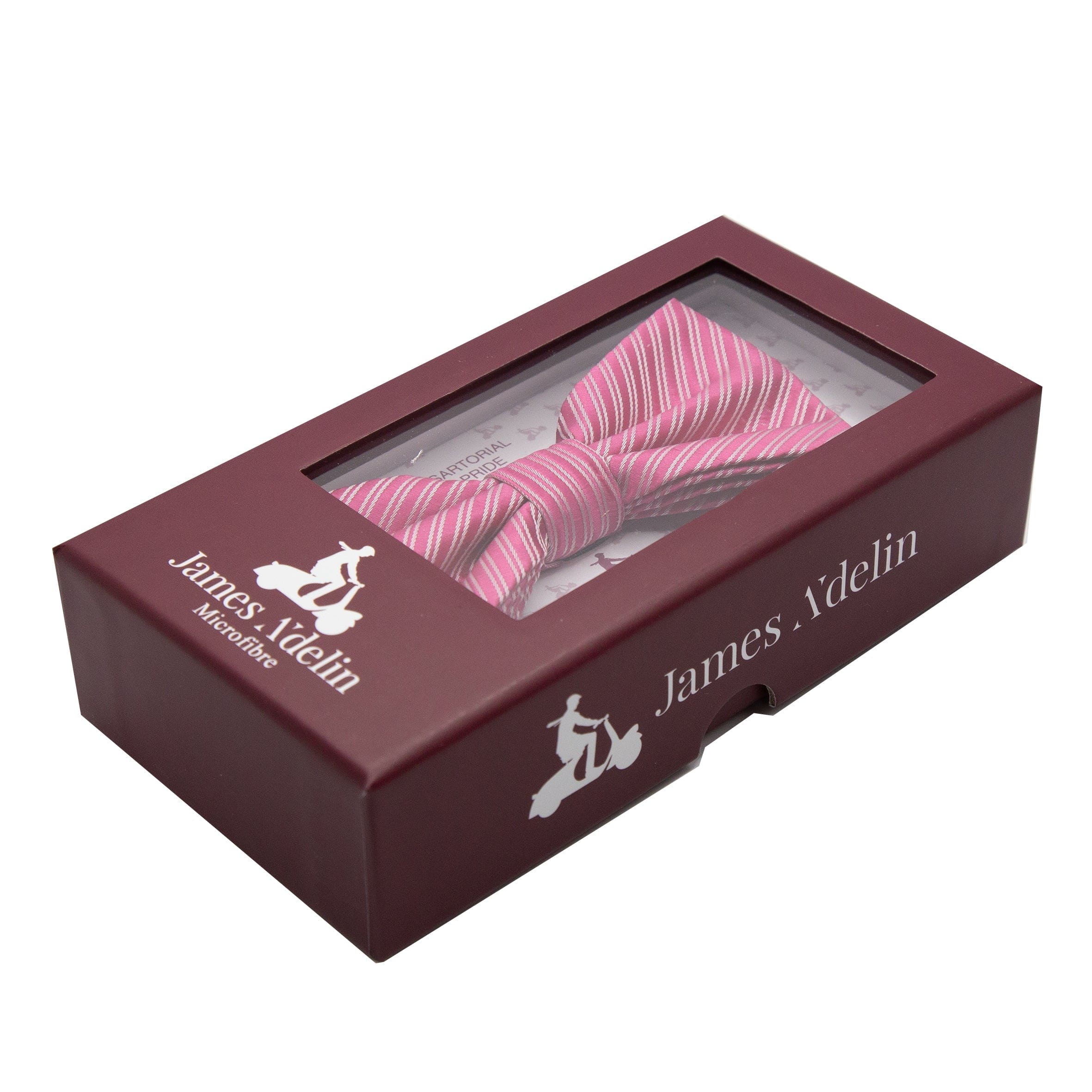 James Adelin Luxury Diagonal Textured Twill Weave Bow Tie in Hot Pink