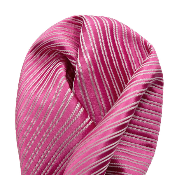 James Adelin Luxury Diagonal Textured Twill Weave Pocket Square in Hot Pink