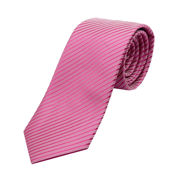 James Adelin Luxury Diagonal Textured Twill Weave Neck Tie in Hot Pink