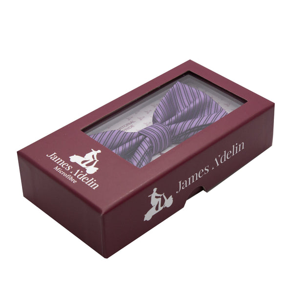 James Adelin Luxury Diagonal Textured Twill Weave Bow Tie in Purple