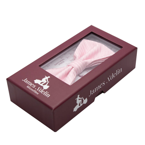 James Adelin Luxury Diagonal Textured Twill Weave Bow Tie in Pink