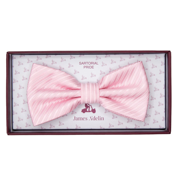 James Adelin Luxury Diagonal Textured Twill Weave Bow Tie in Pink
