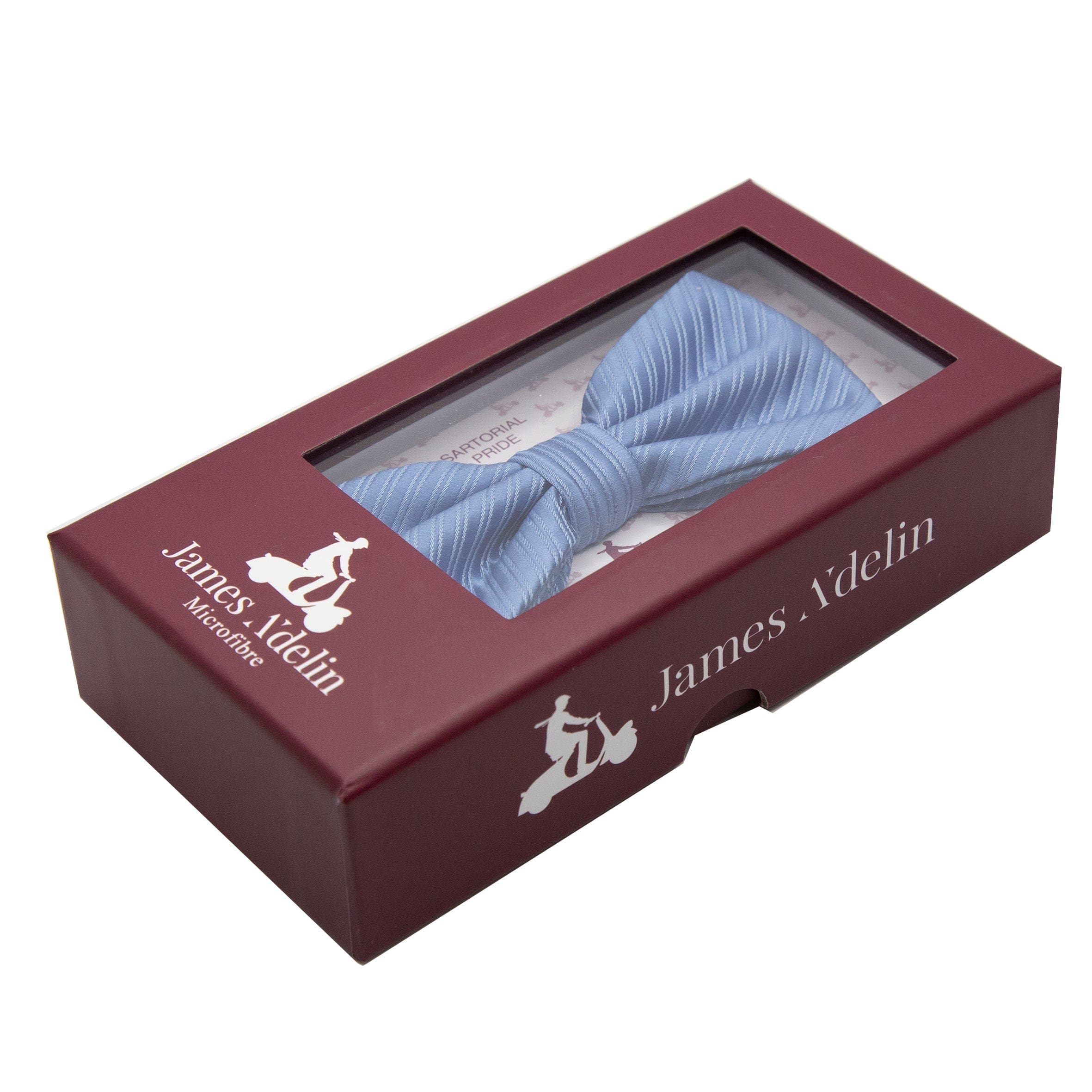 James Adelin Luxury Diagonal Textured Twill Weave Bow Tie in Slate Blue