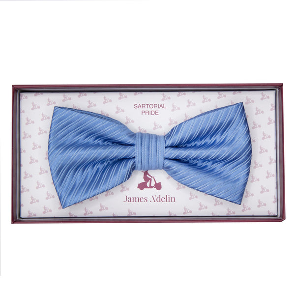 James Adelin Luxury Diagonal Textured Twill Weave Bow Tie in Slate Blue