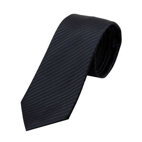 James Adelin Luxury Diagonal Textured Twill Weave Neck Tie in Navy