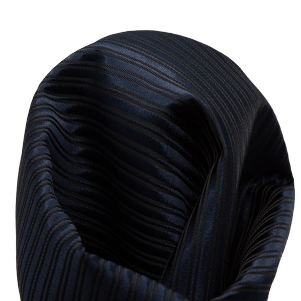 James Adelin Luxury Diagonal Textured Twill Weave Pocket Square in Navy