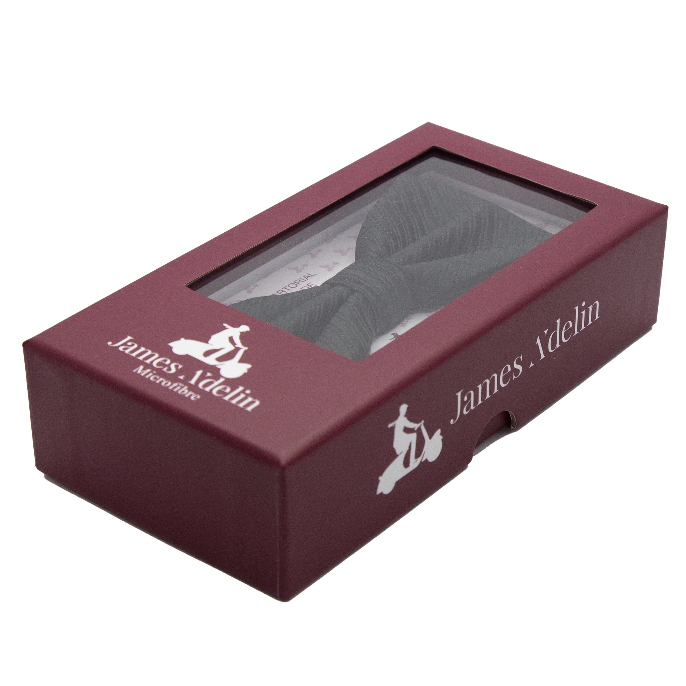 James Adelin Luxury Diagonal Textured Twill Weave Bow Tie in Black