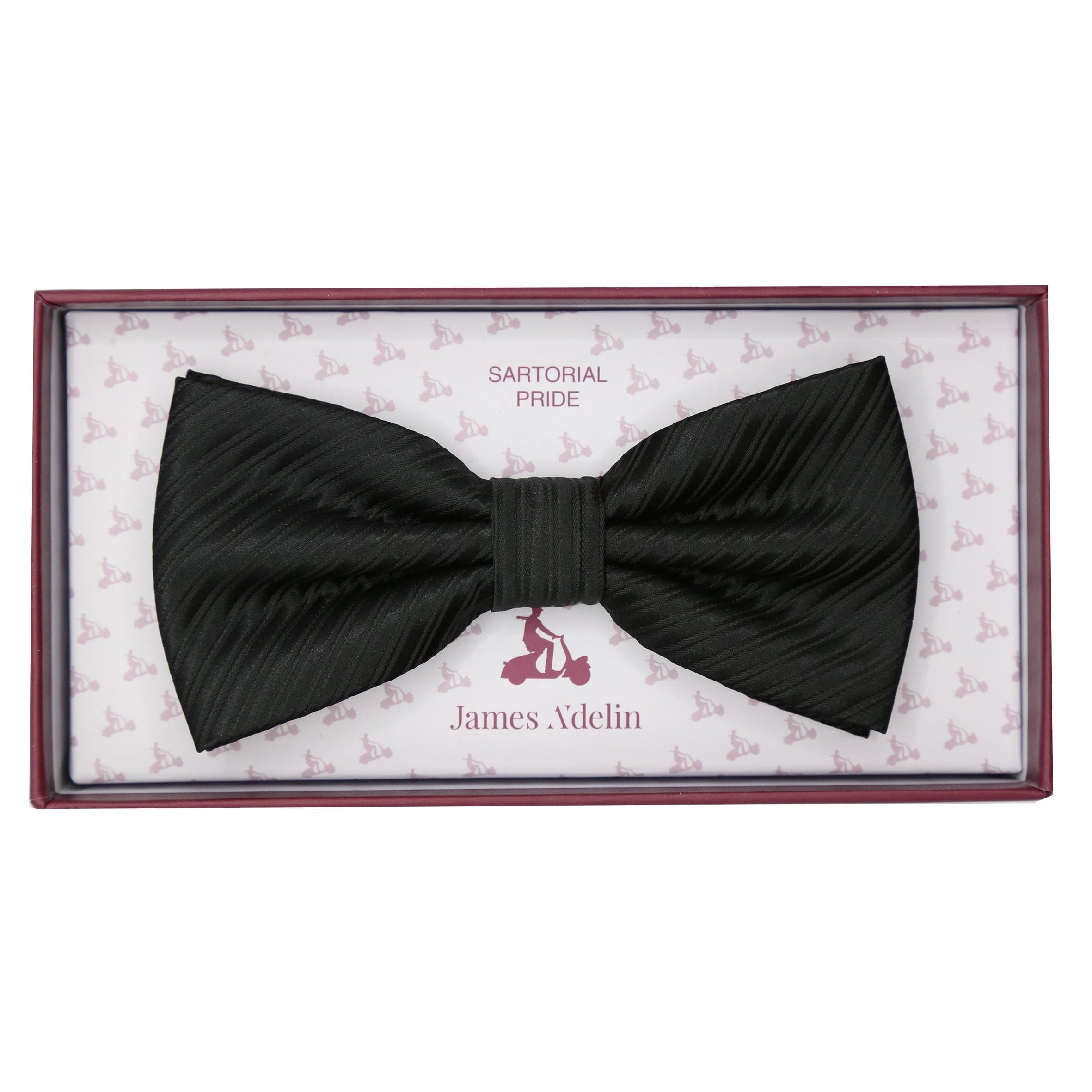 JATWILLB James Adelin Luxury Diagonal Textured Twill Weave Pre Tied Bow Tie