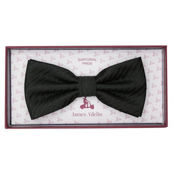 James Adelin Luxury Diagonal Textured Twill Weave Bow Tie in Black