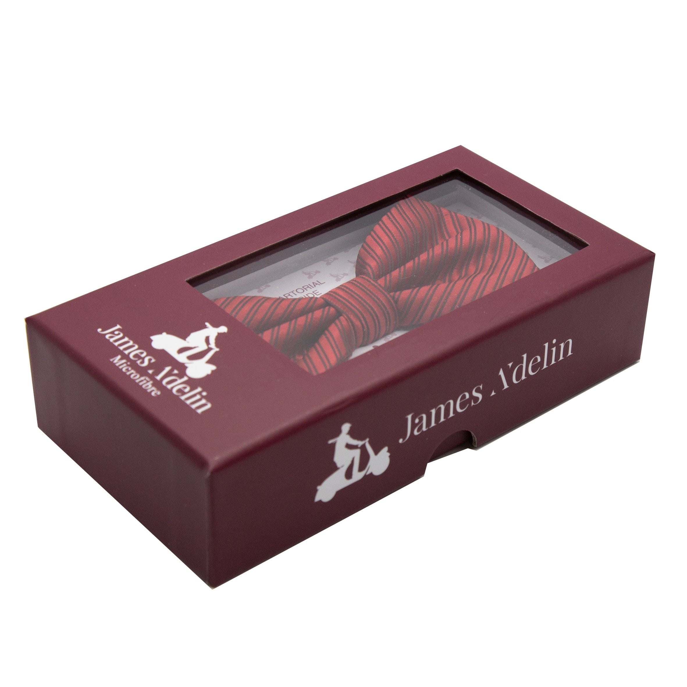 James Adelin Luxury Diagonal Textured Twill Weave Bow Tie in Red
