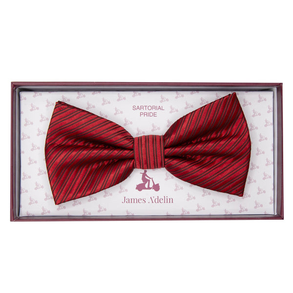 James Adelin Luxury Diagonal Textured Twill Weave Bow Tie in Red