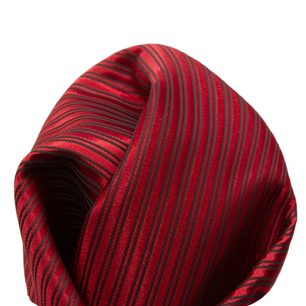 James Adelin Luxury Diagonal Textured Twill Weave Pocket Square in Red