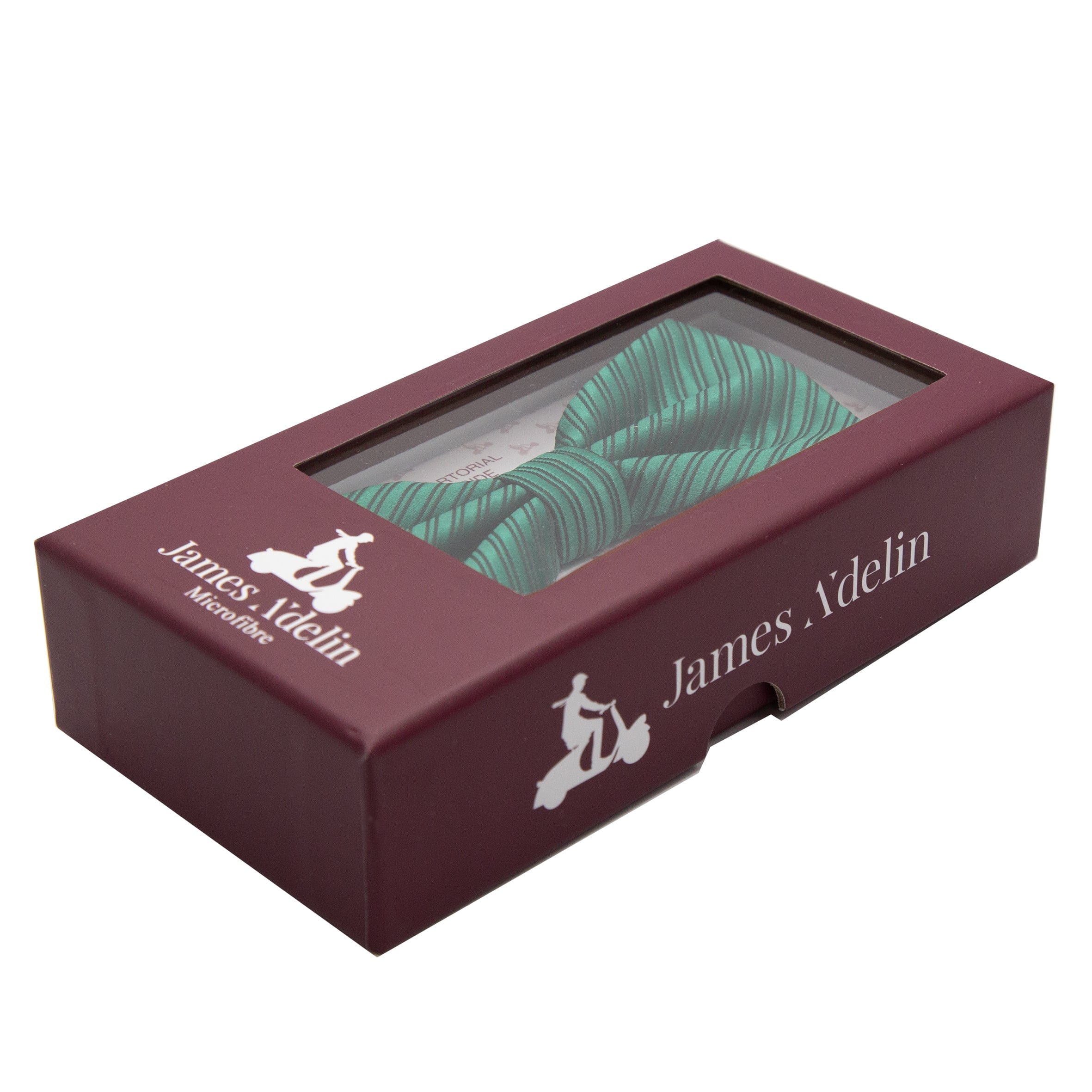 James Adelin Luxury Diagonal Textured Twill Weave Bow Tie in Green