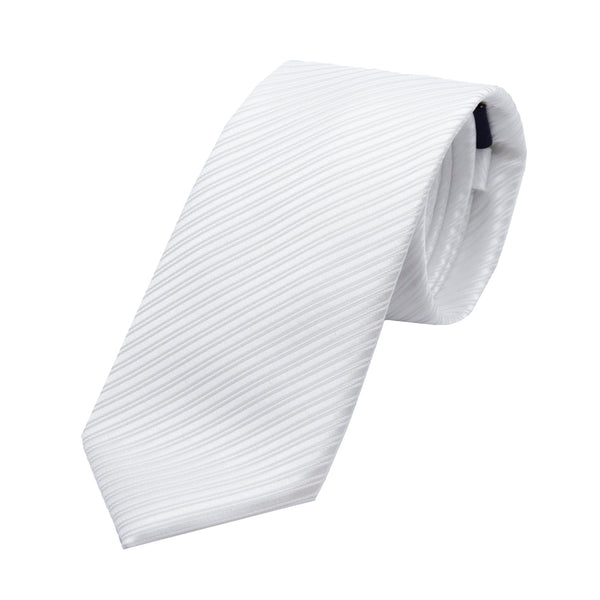 James Adelin Luxury Diagonal Textured Twill Weave Neck Tie in White