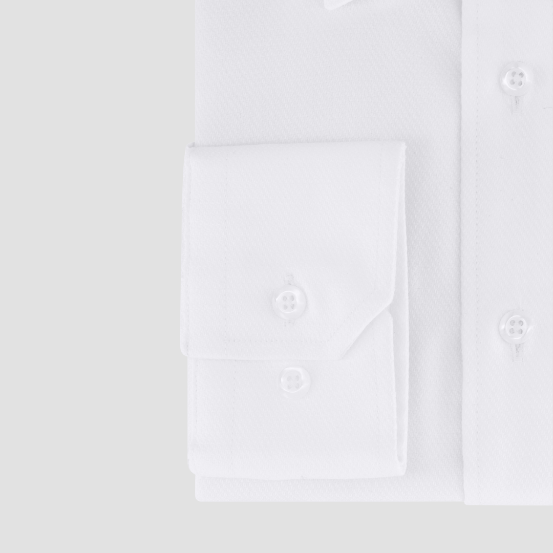 Jenson Mens Tapered Fit Cab Sauv Business Shirt in White Pure Cotton
