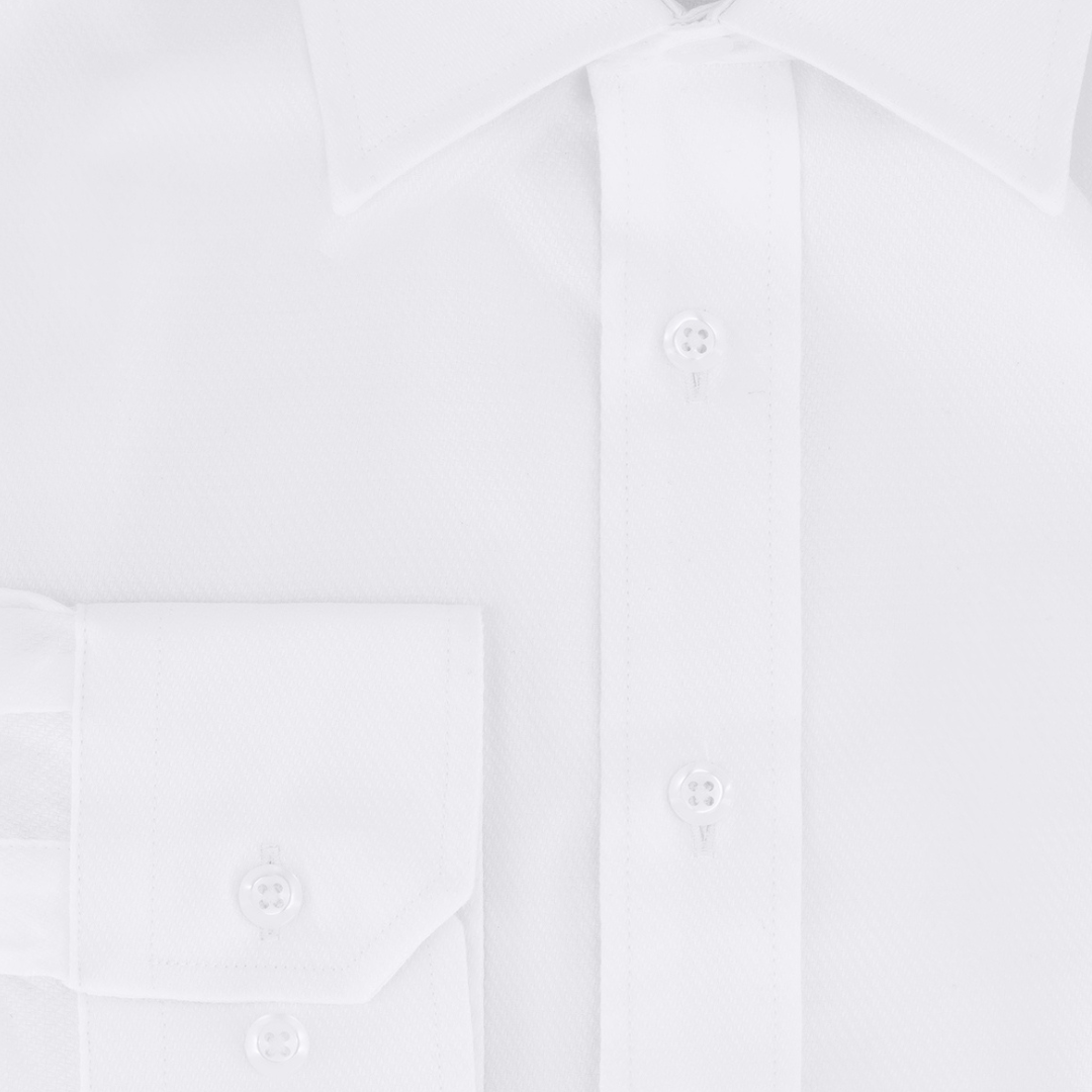 Jenson Mens Tapered Fit Cab Sauv Business Shirt in White Pure Cotton