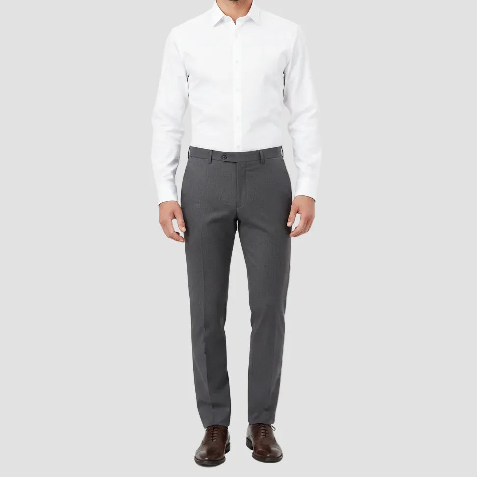 Jenson Mens Tapered Fit Merlot Business Shirt in White