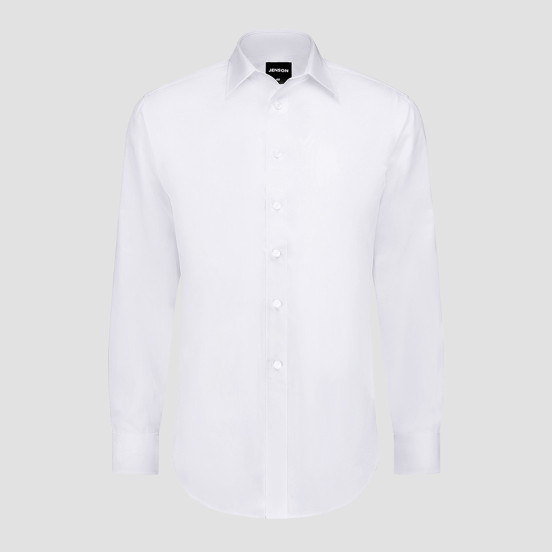 Jenson Mens Tapered Fit Merlot Business Shirt in White