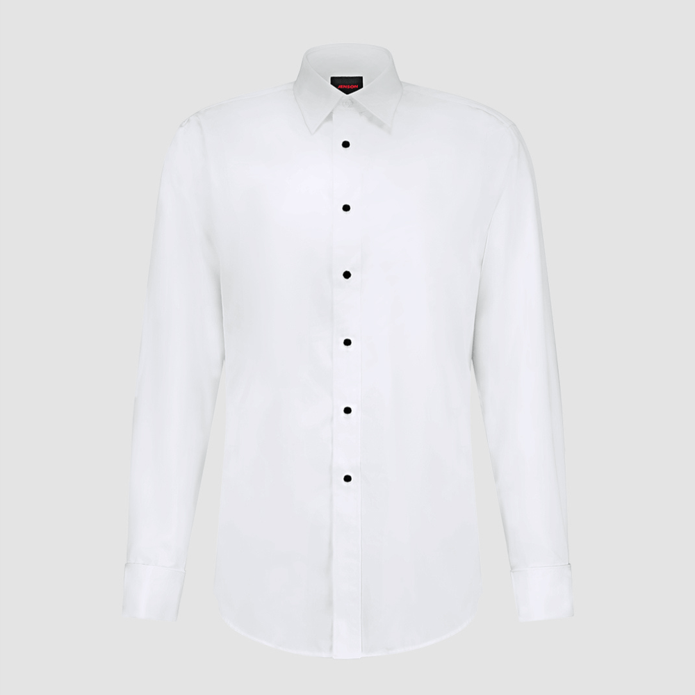 Jenson Mens Tapered Fit Pinot French Cuff Dinner Shirt in White – Mens Suit  Warehouse