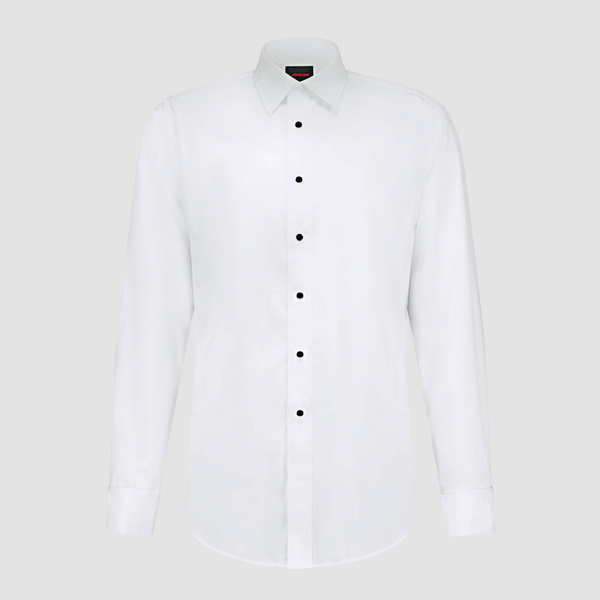 Jenson Mens Tapered Fit Pinot French Cuff Dinner Shirt in White