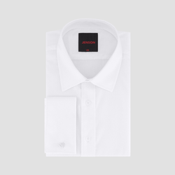 Jenson Mens Tapered Fit Shiraz French Cuff Business Shirt in White