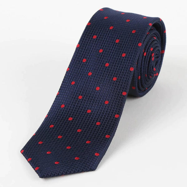 M19546T James Adelin Mens Silk Polka Dot Square Weave Neck Tie