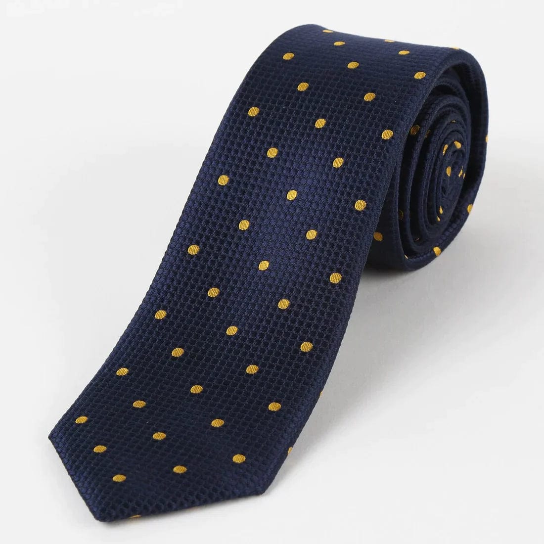 M19546T James Adelin Mens Silk Polka Dot Square Weave Neck Tie