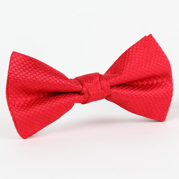 James Adelin Luxury Silk Square Weave Single Dimple Silk Bow Tie in Red