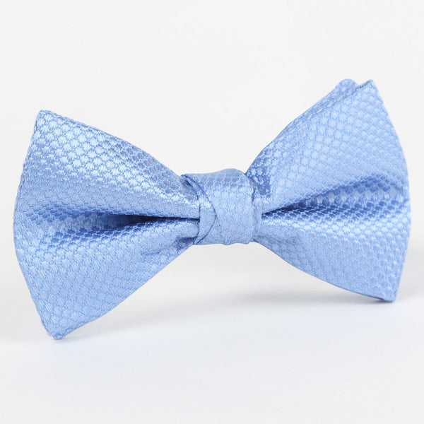 James Adelin Luxury Silk Square Weave Single Dimple Bow Tie in Sky