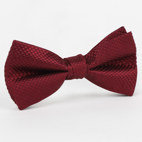 James Adelin Luxury Pure Silk Square Weave Bow Tie in Burgundy
