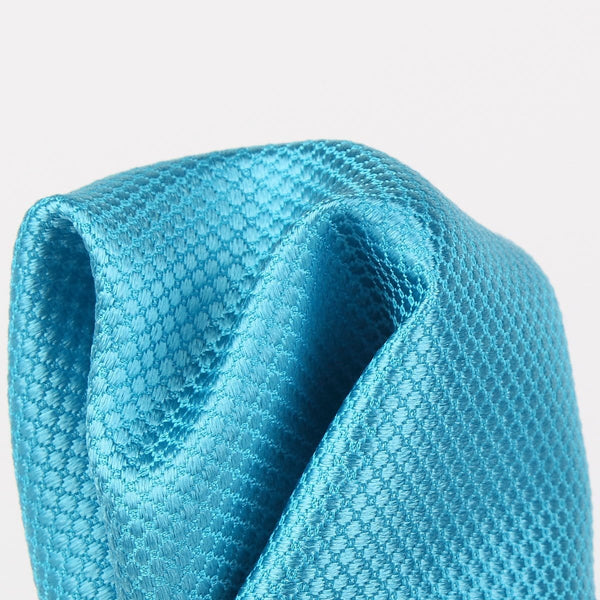 James Adelin Square Weave Pure Silk Pocket Square Turquoise