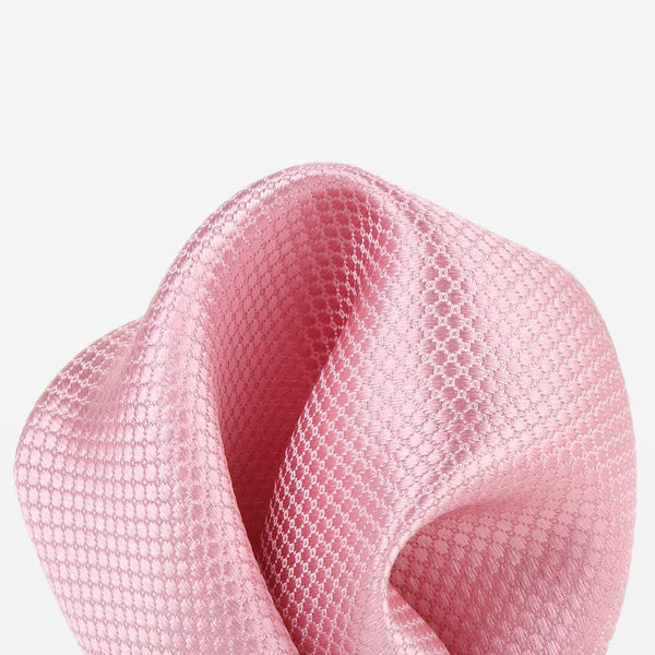 James Adelin Square Weave Luxury Pure Silk Pocket Square Pink