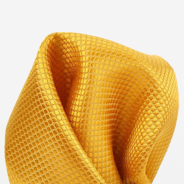 James Adelin Square Weave Luxury Pure Silk Pocket Square Gold