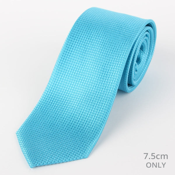 James Adelin Mens Silk Neck Tie in Turquoise Square Weave