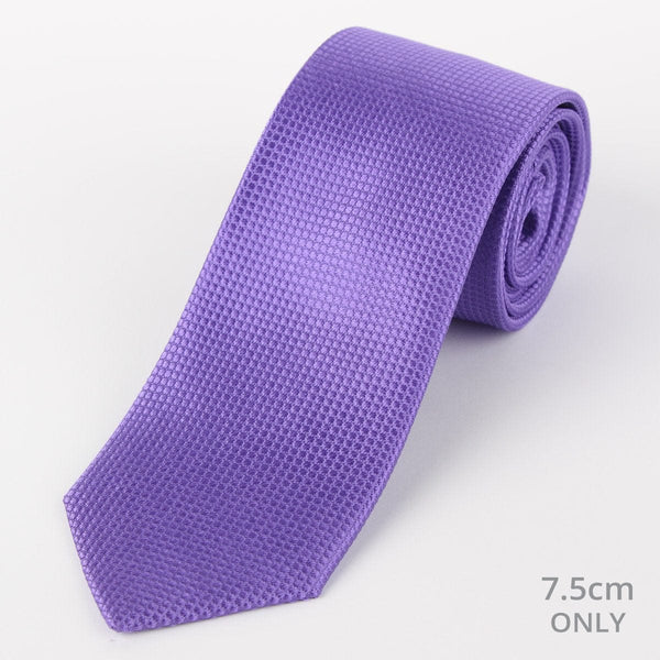 James Adelin Mens Silk Neck Tie in Purple Square Weave