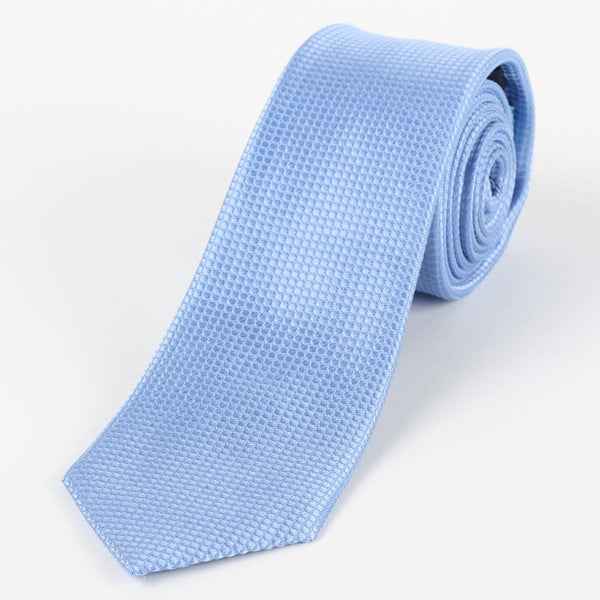 James Adelin Luxury Pure Silk Square Weave Neck Tie in Sky