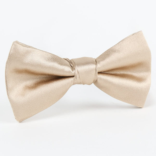 James Adelin Luxury Silk Satin Weave Single Dimple Bow Tie in Nugget
