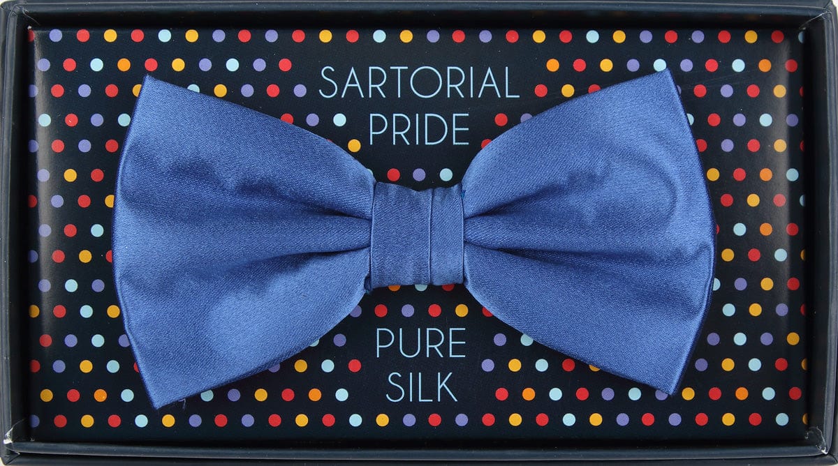 James Adelin Luxury Satin Weave Pure Silk Bow Tie in Royal Blue