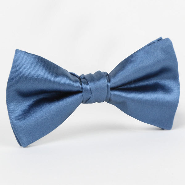 James Adelin Luxury Silk Satin Weave Single Dimple Bow Tie in Slate