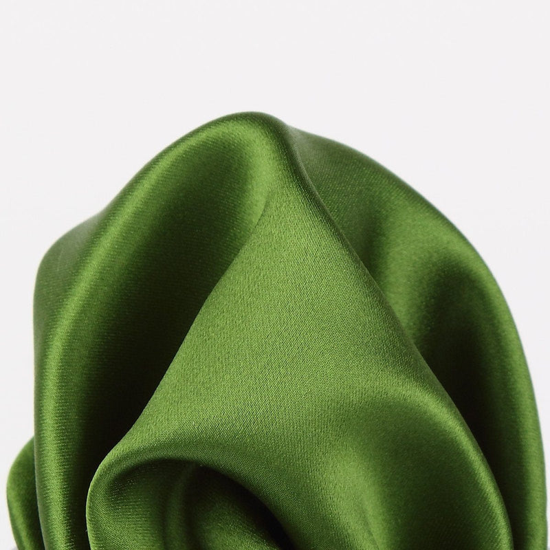 James Adelin Satin Weave Luxury Pure Silk Pocket Square Green