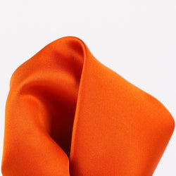 James Adelin Satin Weave Luxury Pure Silk Pocket Square Orange