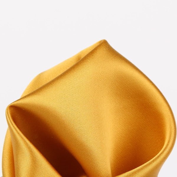 James Adelin Luxury Pure Silk Pocket Square Gold Satin Weave