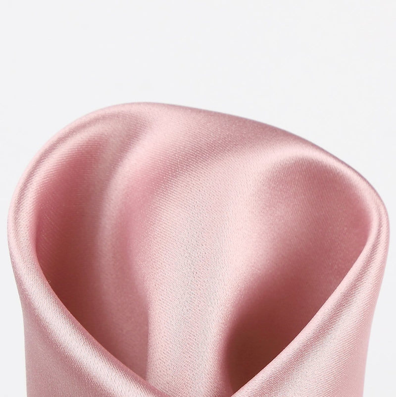 James Adelin Satin Weave Luxury Pure Silk Pocket Square Soft Pink