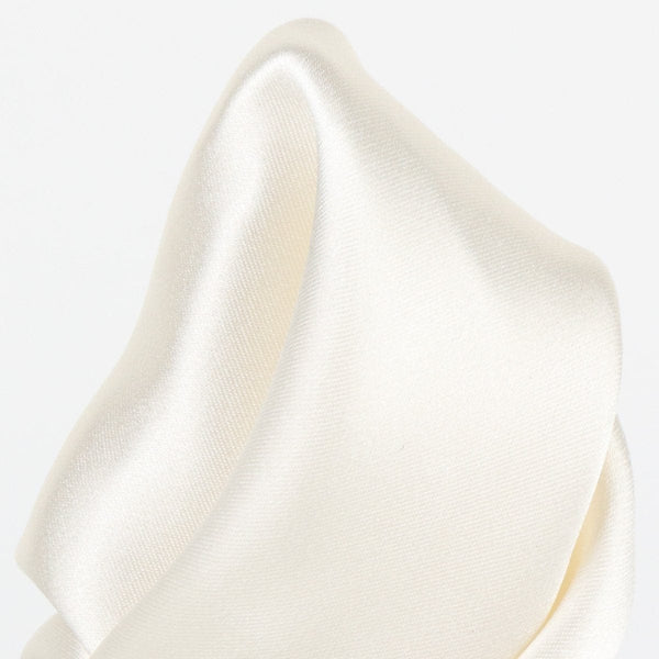 James Adelin Luxury Satin Weave Pocket Square in Off-White