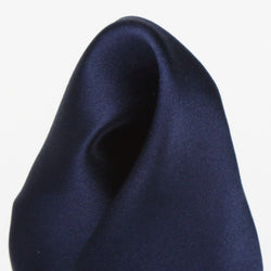 James Adelin Satin Weave Luxury Pure Silk Pocket Square Navy