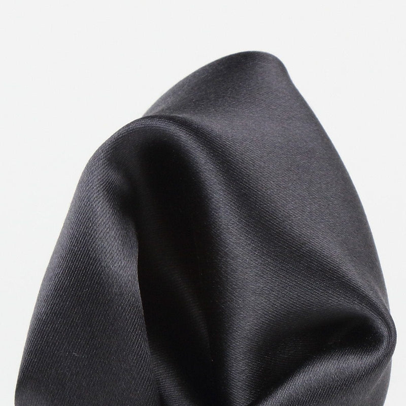 James Adelin Satin Weave Luxury Pure Silk Pocket Square Charcoal
