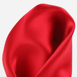 James Adelin Satin Weave Luxury Pure Silk Pocket Square Red
