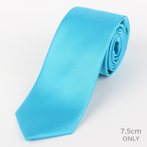 James Adelin Mens Silk Neck Tie in Turquoise Satin Weave